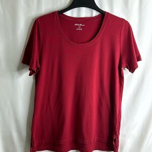 Eddie Bauer Women’s Marron Short Sleeve Crewneck T-Shirt Size Large